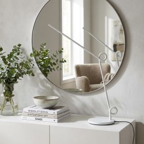 35" White Metal Novelty Desk Table Lamp