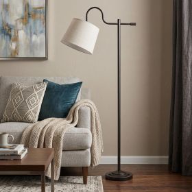 63" Bronze Adjustable Traditional Shaped Floor Lamp With Gray Square Shade