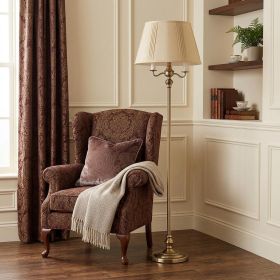 60" Bronze Four Light Traditional Shaped Floor Lamp With Beige Square Shade