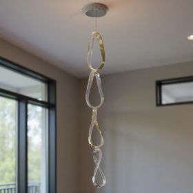Gold And Silver Metal LED Dimmable Smart Enabled Chandelier
