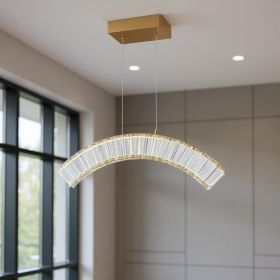 Gold And Clear Metal LED Dimmable Chandelier