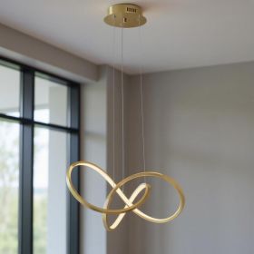 Gold Metal LED Dimmable Smart Enabled Chandelier