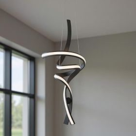 Black Two Light Metal LED Dimmable Chandelier