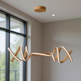 Brown Two Light Metal LED Dimmable Chandelier