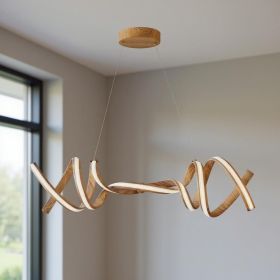 Brown Two Light Metal LED Dimmable Smart Enabled Chandelier