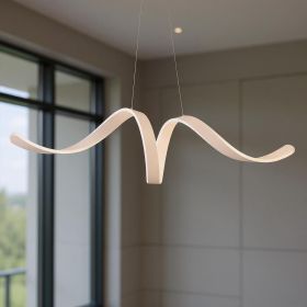 White Metal LED Dimmable Chandelier