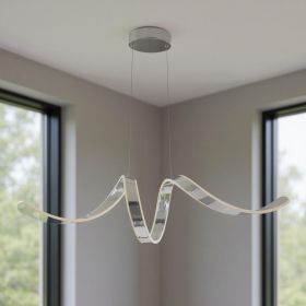 Silver Metal LED Dimmable Smart Enabled Chandelier