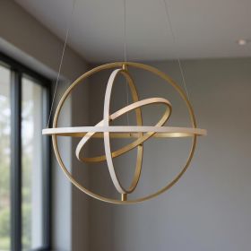 Gold Four Light Metal LED Dimmable Smart Enabled Chandelier