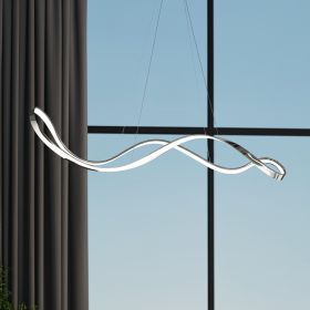 Silver Unique Statement Metal LED Dimmable Chandelier