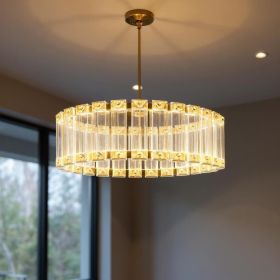 Gold And Clear Crystal LED Chandelier