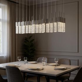 Silver Cluster Multi Light Metal LED Dimmable Chandelier With Clear Shades