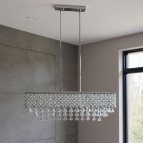 Silver And Clear Twelve Light Metal Dimmable Chandelier With Clear Shades