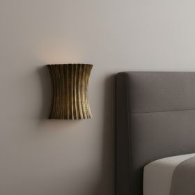 11" Gold Metal Corner Wall Light