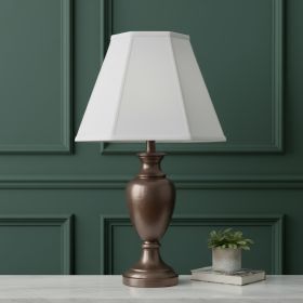 White Linen Piped Empire Lamp Shade