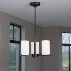 Three Light Dimmable Chandelier With Shades