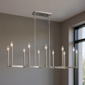 Ten Light Dimmable Chandelier With Shades