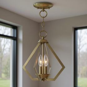 Two Light Dimmable Chandelier With Shades