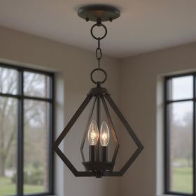 Bronze Two Light Dimmable Chandelier With Shades