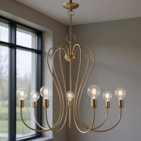 Seven Light Dimmable Chandelier With Shades