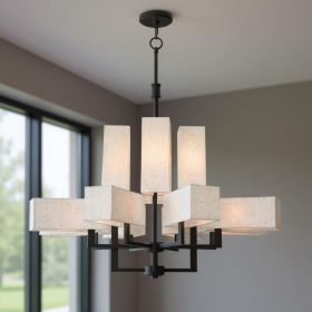 Bronze Twelve Light Dimmable Chandelier With Shades