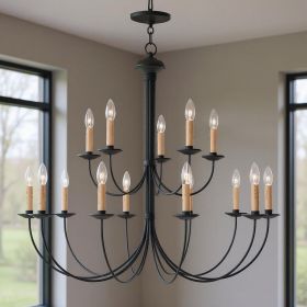 Black Multi Light Dimmable Chandelier With Shades