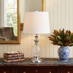 24" Silver Novelty Table Lamp With Drum Shade