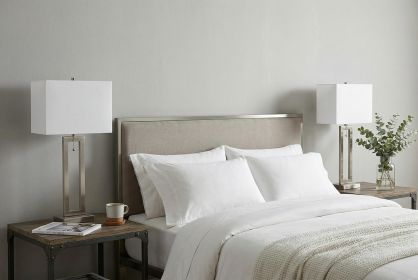 Set of Two 29" Nickel Table Lamps With Shades