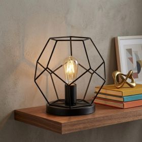 10" Black Geometric Table Lamp