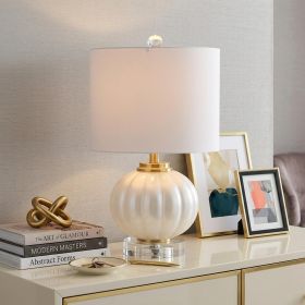 18" Clear Novelty Bedside Lamp With Drum Shade