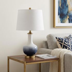 25" Gold Novelty Table Lamp With Drum Shade