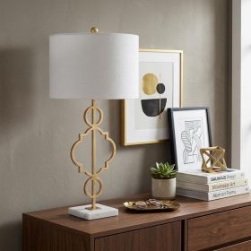 31" White Novelty Table Lamp With Drum Shade