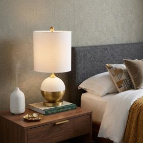 24" Gold Globe Table Lamp With Drum Shade