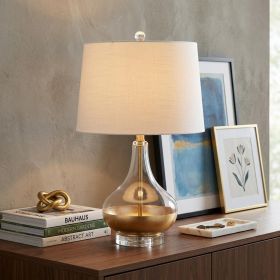 25" Clear Novelty Table Lamp LED With Drum Shade