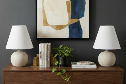 Set of Two 18" Clear Novelty Table Lamps With Cone Shades