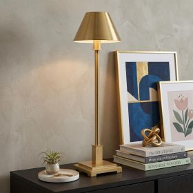 26" Gold Novelty Table Lamp LED With Drum Shade