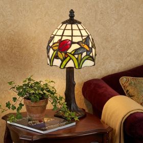 12" Bronze Birds Novelty Tiffany Lamp With Bell Shade