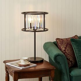 22" Antiqued Bronze Novelty Table Lamp With Globe Shade