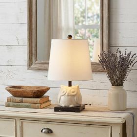 16" Antiqued Bronze Novelty Bedside Lamp With Empire Shade