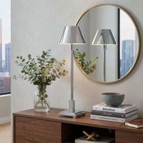 26" Silver Novelty Table Lamp LED With Empire Shade