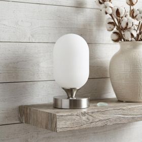8" Nickel Novelty USB Table Lamp