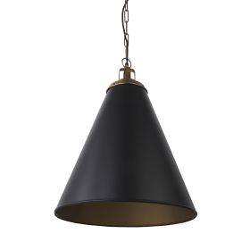 Black Metal Single Ceiling Light With Black Shades
