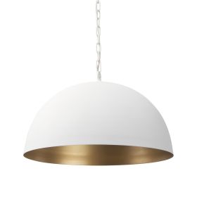 White Metal Single Ceiling Light With White Shades