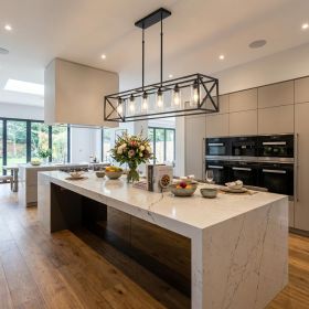 Black Kitchen Island Six Light Acrylic and Wrought Iron Mercury Glass Flush Chandelier With Black Shades
