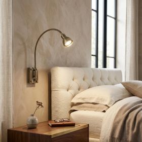 30" Antiqued Brass Metal Spotlight Wall Sconce