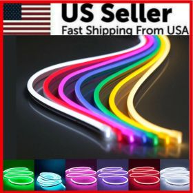 1M 2M 12V Flexible Sign Neon Lights Silicone Tube LED Strip Waterproof USA (Option: Green-2M)