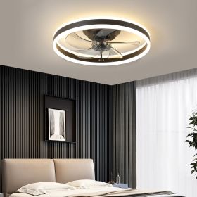 Ceiling Fan with Lights Dimmable LED (Color: Black, Material: Iron)