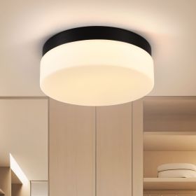 1 PACK LED Flush Mount Ceiling Light Fixture (Color: Black, Material: Iron)
