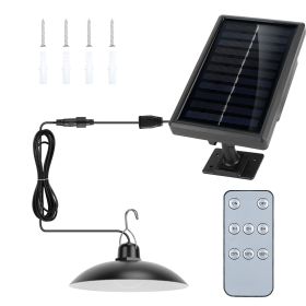 Solar Shed Lights Dimmable Timing Dusk To Dawn Sensor Hanging Lamp IP65 Waterproof Remote Control Pendant Light For Garden Patio (Type: Single Head, Lighting Color: White)