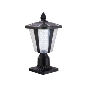 Solar Pillar Headlights With Dimmable LEDs 1-pack -Unavailable Platforms- Temu (Option: Black)